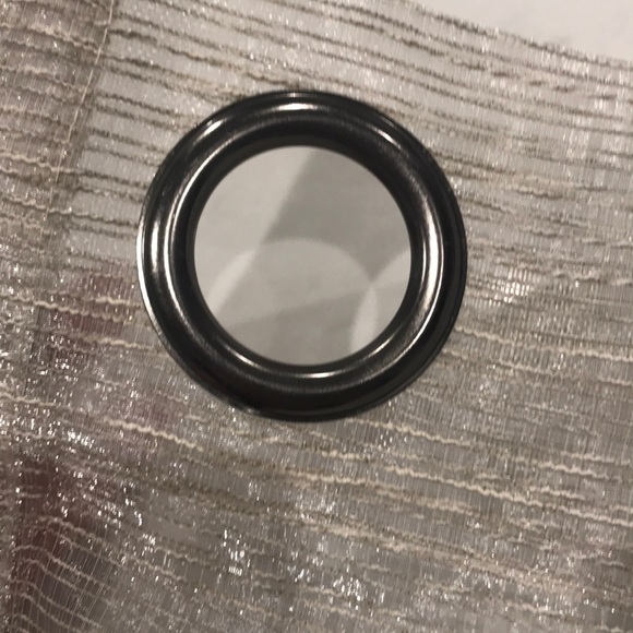 Sheer cream/silver accent curtains - Picture 2 of 7